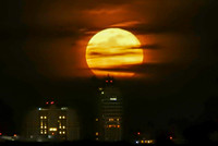Moon, Mars, Saturn, Jupiter, Sunset