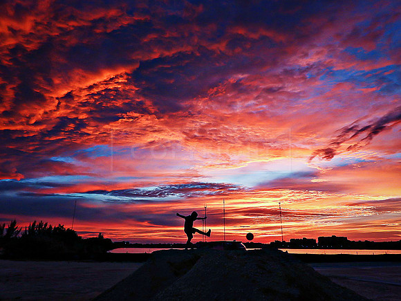 Playing after hurricane