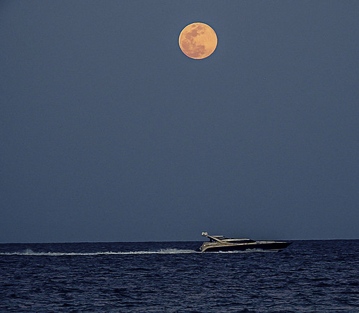 Moon, Mars, Saturn, Jupiter, Sunset